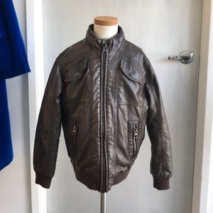 Zara Youth leather look bomber jacket